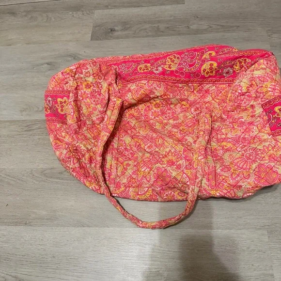 Boutique Brand Vibrant Pink and Orange Women's Tote Duffel Bag - Picture 7 of 7